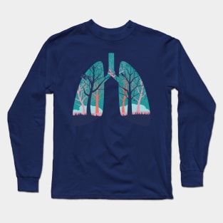 Abstract forest in the lungs Long Sleeve T-Shirt